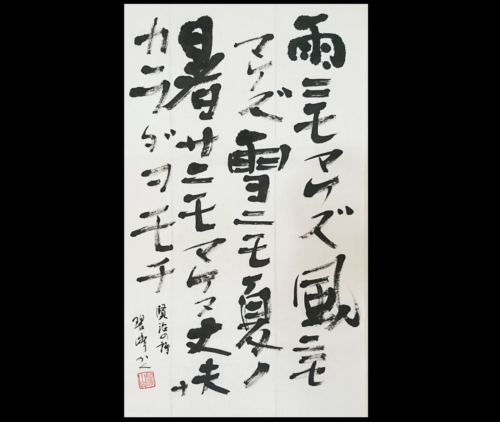 書道画 書画 筆文字 額縁付き 雨の日も風の日も雪の日も img_5b1c1f7c08aefacfc4adba2d0c