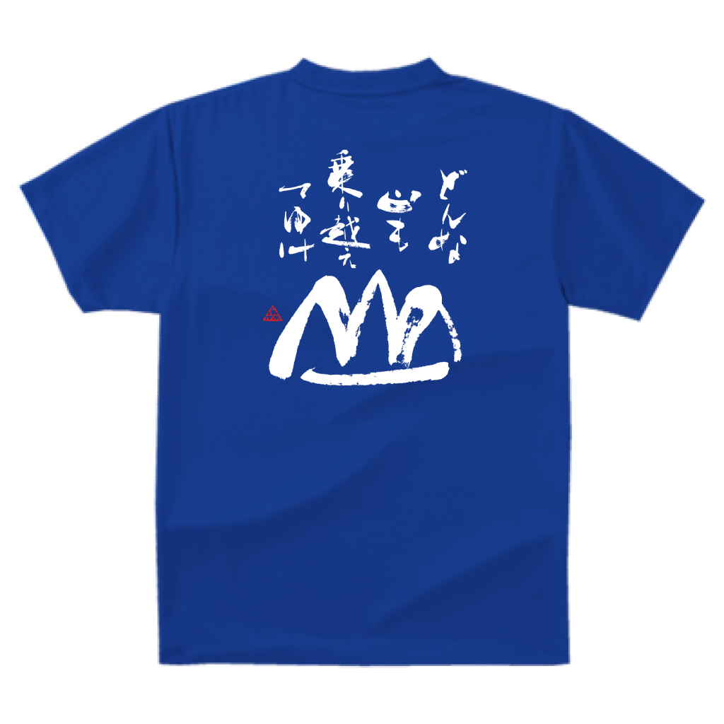 どんな山も乗り越えてゆけ」筆文字Tシャツ｜ドライ素材 色種類沢山あり
