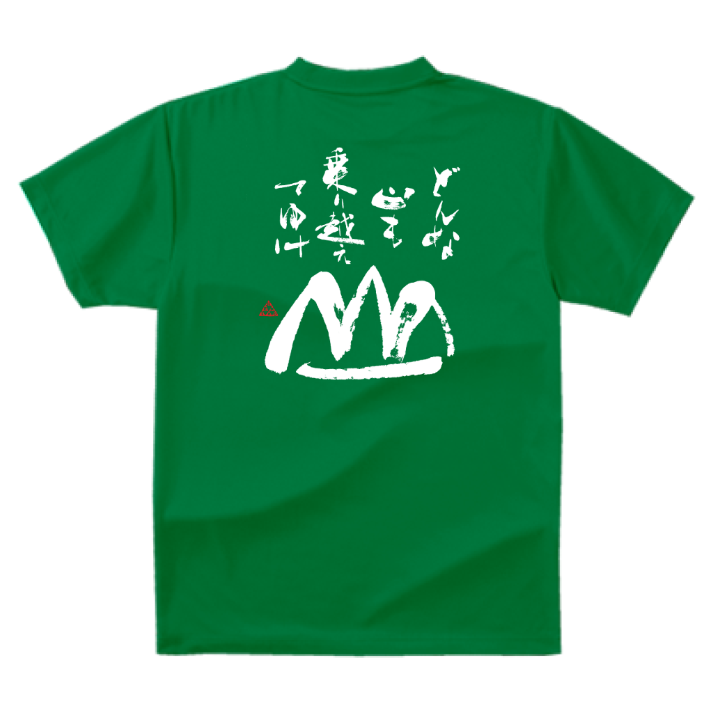 「どんな山も乗り越えてゆけ」筆文字Tシャツ ドライ素材 色種類沢山あり